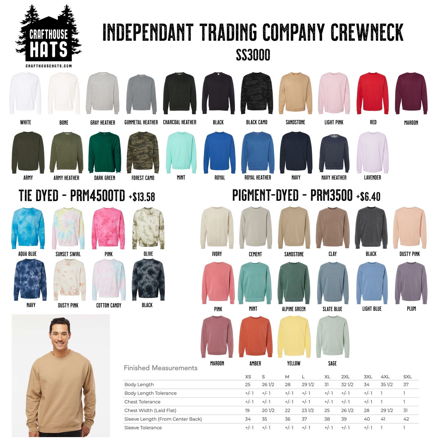 Independent Trading Company Crewneck Sweatshirt - Crafthouse Hats leather patch hat company. Custom leather patch hats, also available in bulk or wholesale. Custom leather logo hats, custom leather hats, custom patch hats, leather logo hats, custom leather patches, custom logo leather hats, Richardson leather patch hats, Richardson 112 camo hats, yupoong camo trucker hats, leather hat patches, custom camo hats, leather hat, leather patch for hats, legacy hats, custom party hats, personalized camo hats, cust