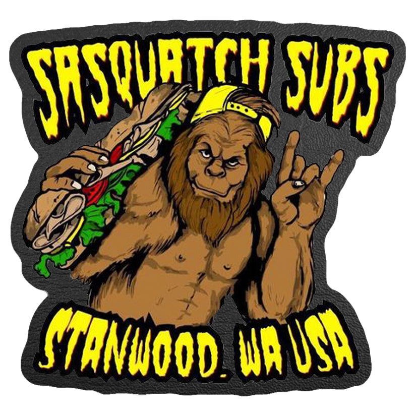 Sasquatch Subs DTF Patch - Crafthouse Hats leather patch hat company. Custom leather patch hats, also available in bulk or wholesale. Custom leather logo hats, custom leather hats, custom patch hats, leather logo hats, custom leather patches, custom logo leather hats, Richardson leather patch hats, Richardson 112 camo hats, yupoong camo trucker hats, leather hat patches, custom camo hats, leather hat, leather patch for hats, legacy hats, custom party hats, personalized camo hats, custom leather patches, emb