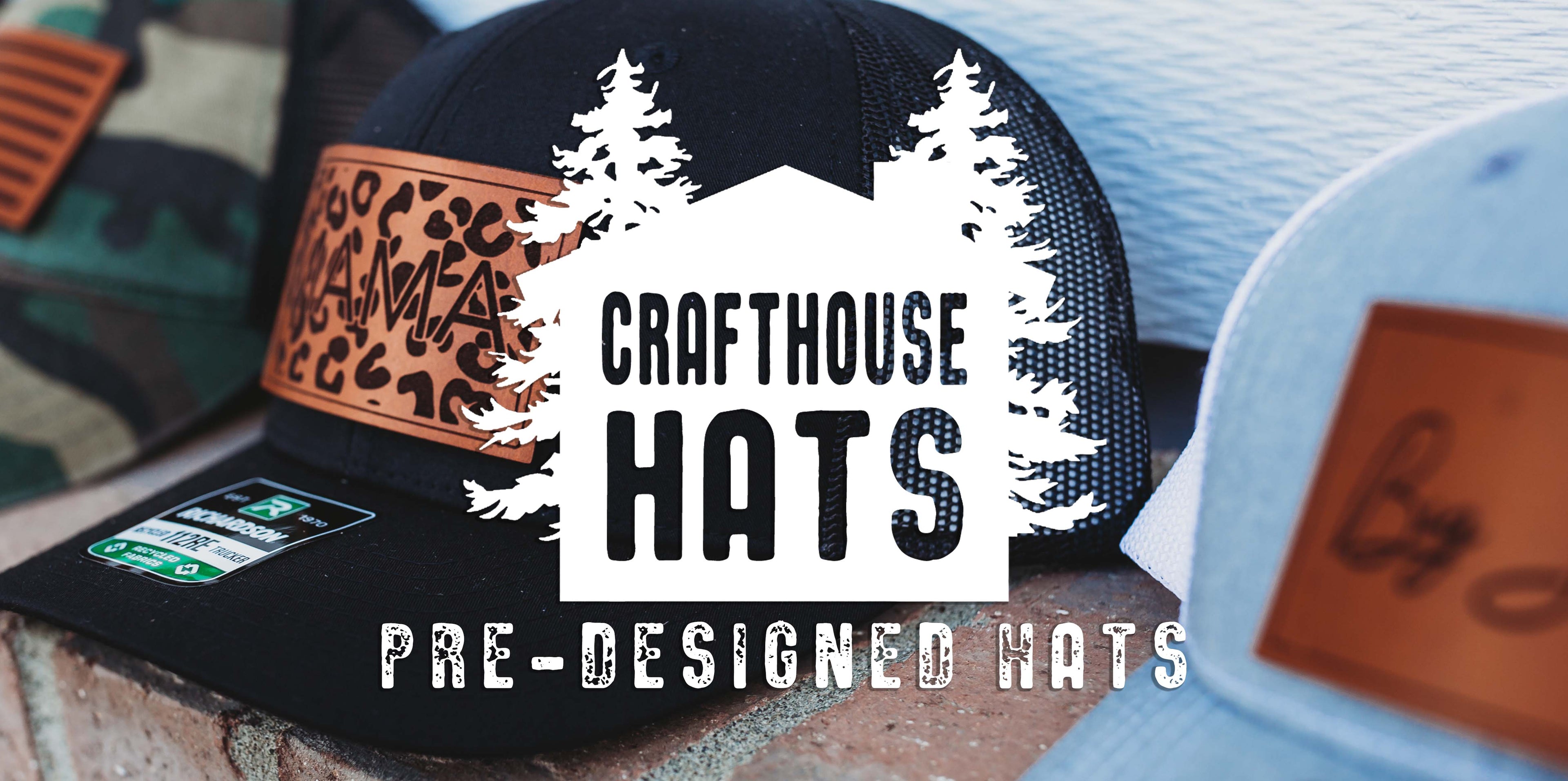 Crafthouse hats banner. Crafthouse hats about us. Use your own logo to create your own custom leather patch hats. Custom leather logo hats are perfect for businesses, fire departments, unions or other agencies. These hats are also referred to as: custom leather hats, custom patch hats, leather logo hats, custom leather patches, custom logo loather hats, leather patch