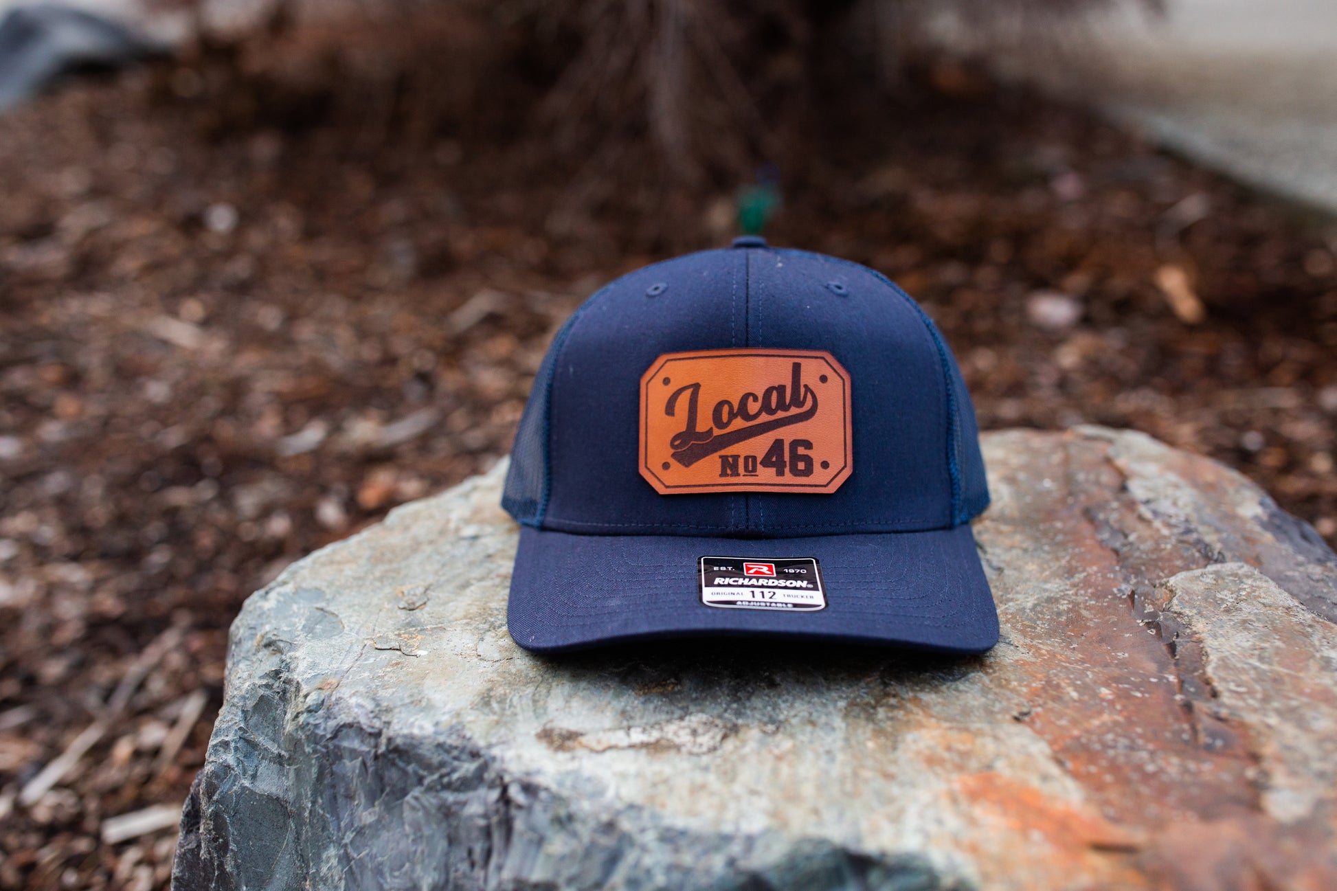 Union Local Number Hat Custom Leather Patch Hats - Crafthouse Hats leather patch hat company. Custom leather patch hats, also available in bulk or wholesale. Custom leather logo hats, custom leather hats, custom patch hats, leather logo hats, custom leather patches, custom logo leather hats, Richardson leather patch hats, Richardson 112 camo hats, yupoong camo trucker hats, leather hat patches, custom camo hats, leather hat, leather patch for hats, legacy hats, custom party hats, personalized camo hats, cus