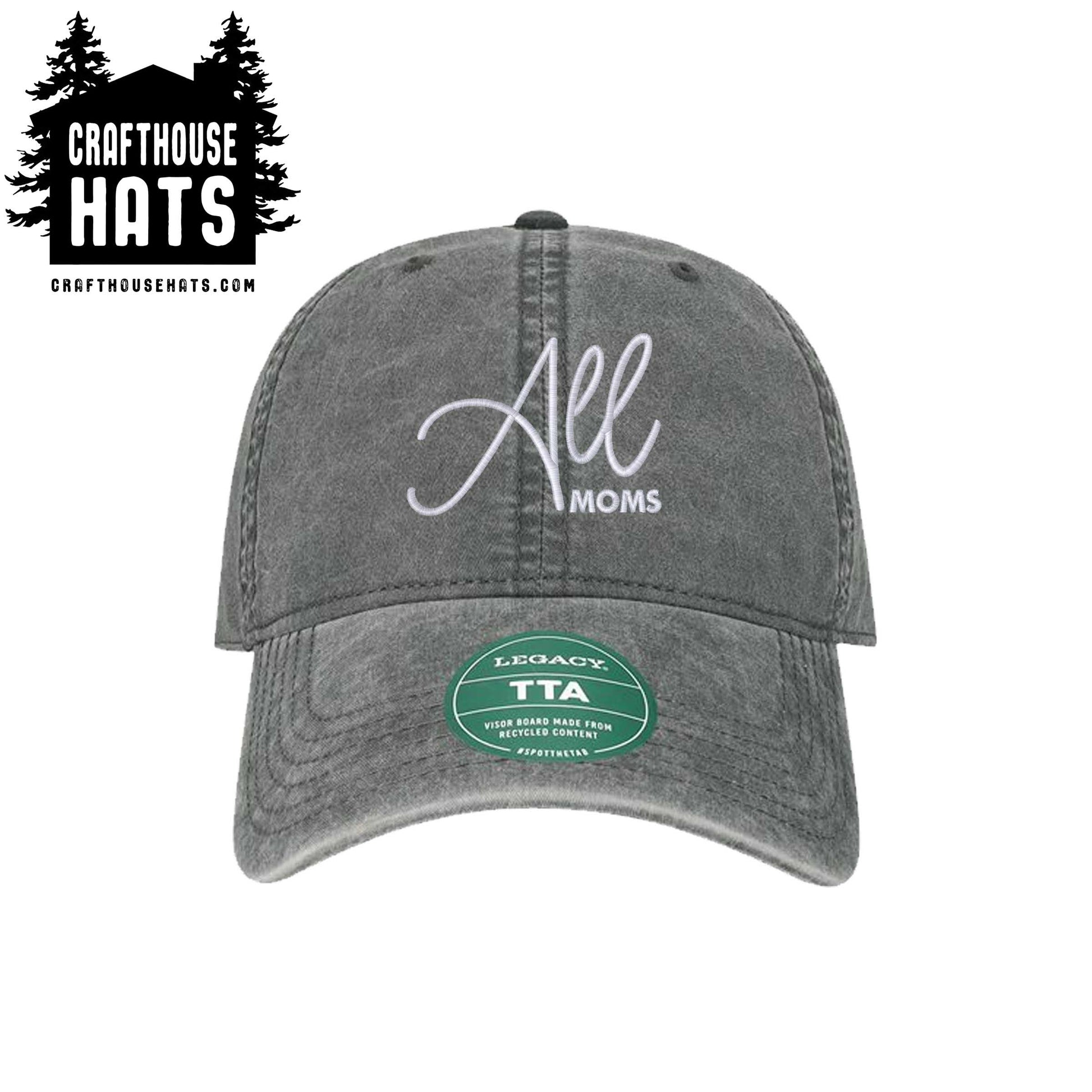ALL MOMs Embroidered Hat - Crafthouse Hats leather patch hat company. Custom leather patch hats, also available in bulk or wholesale. Custom leather logo hats, custom leather hats, custom patch hats, leather logo hats, custom leather patches, custom logo leather hats, Richardson leather patch hats, Richardson 112 camo hats, yupoong camo trucker hats, leather hat patches, custom camo hats, leather hat, leather patch for hats, legacy hats, custom party hats, personalized camo hats, custom leather patches, emb