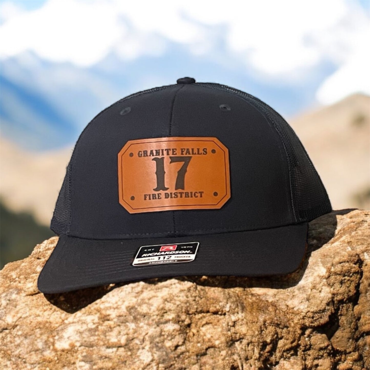Granite Falls Fire Dist 17 - Crafthouse Hats leather patch hat company. Custom leather patch hats, also available in bulk or wholesale. Custom leather logo hats, custom leather hats, custom patch hats, leather logo hats, custom leather patches, custom logo leather hats, Richardson leather patch hats, Richardson 112 camo hats, yupoong camo trucker hats, leather hat patches, custom camo hats, leather hat, leather patch for hats, legacy hats, custom party hats, personalized camo hats, custom leather patches, e
