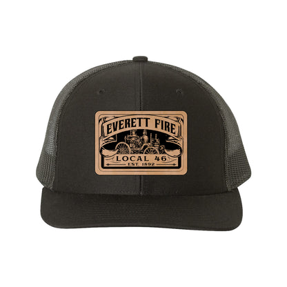 Everett Steamer Patch Hat - Crafthouse Hats leather patch hat company. Custom leather patch hats, also available in bulk or wholesale. Custom leather logo hats, custom leather hats, custom patch hats, leather logo hats, custom leather patches, custom logo leather hats, Richardson leather patch hats, Richardson 112 camo hats, yupoong camo trucker hats, leather hat patches, custom camo hats, leather hat, leather patch for hats, legacy hats, custom party hats, personalized camo hats, custom leather patches, em
