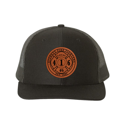 Union Patch with Employee Number - Crafthouse Hats leather patch hat company. Custom leather patch hats, also available in bulk or wholesale. Custom leather logo hats, custom leather hats, custom patch hats, leather logo hats, custom leather patches, custom logo leather hats, Richardson leather patch hats, Richardson 112 camo hats, yupoong camo trucker hats, leather hat patches, custom camo hats, leather hat, leather patch for hats, legacy hats, custom party hats, personalized camo hats, custom leather patc