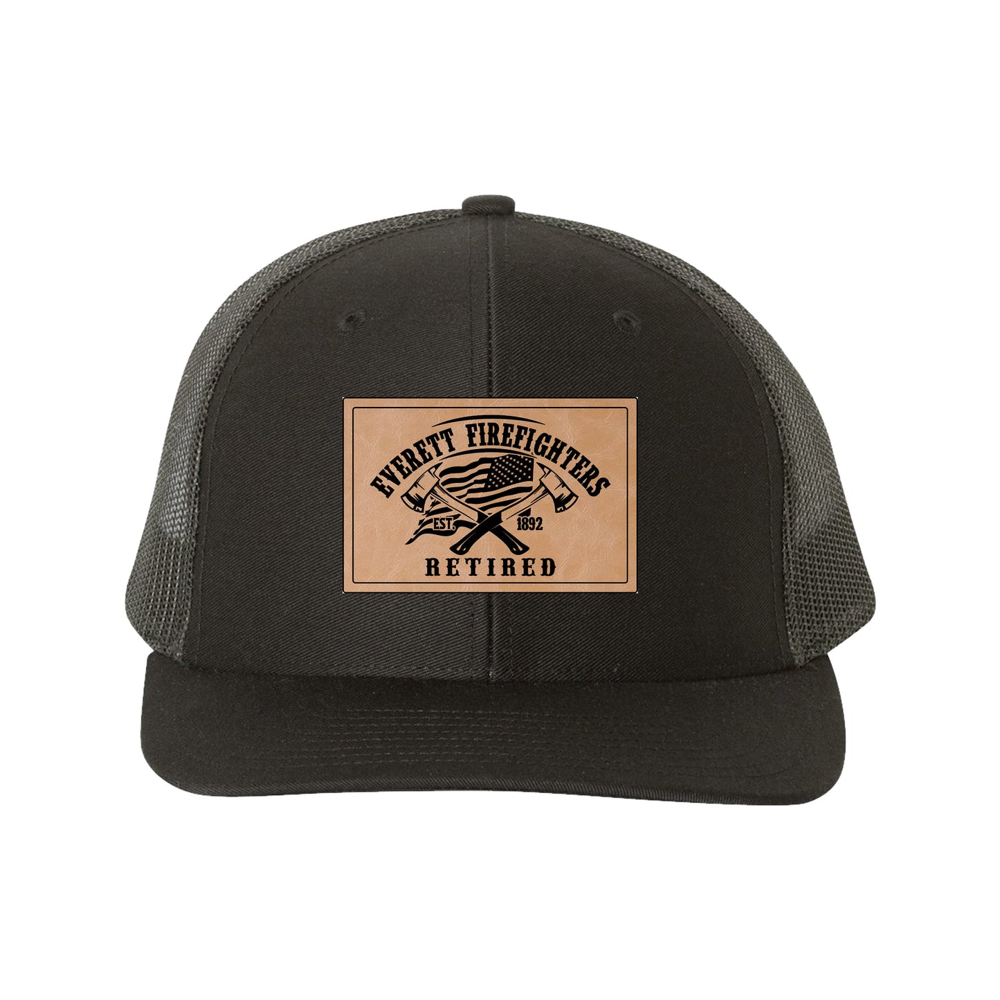 RETIRED Everett Fire - Crafthouse Hats leather patch hat company. Custom leather patch hats, also available in bulk or wholesale. Custom leather logo hats, custom leather hats, custom patch hats, leather logo hats, custom leather patches, custom logo leather hats, Richardson leather patch hats, Richardson 112 camo hats, yupoong camo trucker hats, leather hat patches, custom camo hats, leather hat, leather patch for hats, legacy hats, custom party hats, personalized camo hats, custom leather patches, embroid