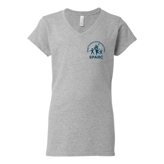 SPARC Women's Softstyle V-Neck Tee - Crafthouse Hats leather patch hat company. Custom leather patch hats, also available in bulk or wholesale. Custom leather logo hats, custom leather hats, custom patch hats, leather logo hats, custom leather patches, custom logo leather hats, Richardson leather patch hats, Richardson 112 camo hats, yupoong camo trucker hats, leather hat patches, custom camo hats, leather hat, leather patch for hats, legacy hats, custom party hats, personalized camo hats, custom leather pa