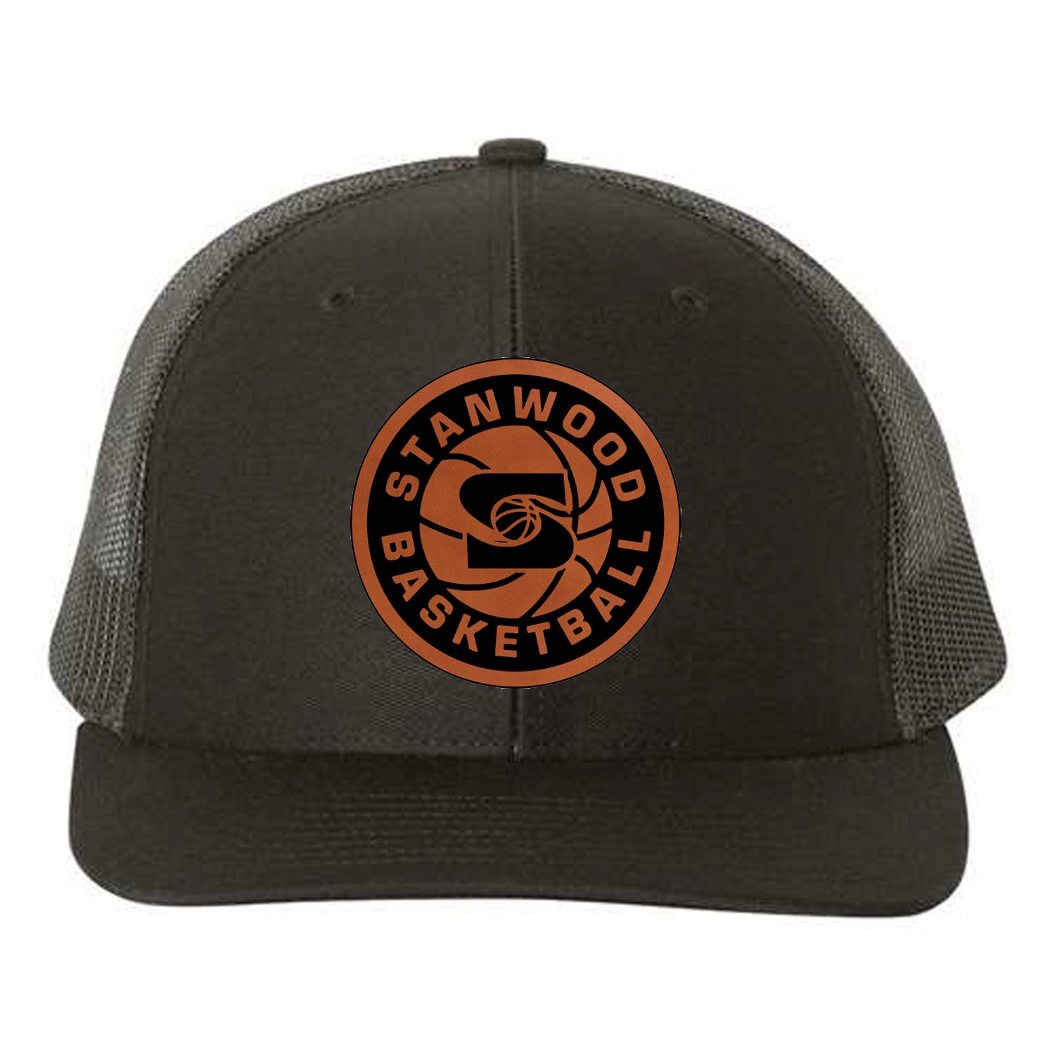 Stanwood Basketball Engraved Leather Patch Hat - Crafthouse Hats leather patch hat company. Custom leather patch hats, also available in bulk or wholesale. Custom leather logo hats, custom leather hats, custom patch hats, leather logo hats, custom leather patches, custom logo leather hats, Richardson leather patch hats, Richardson 112 camo hats, yupoong camo trucker hats, leather hat patches, custom camo hats, leather hat, leather patch for hats, legacy hats, custom party hats, personalized camo hats, custo